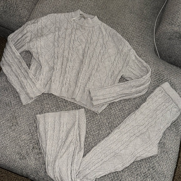 Pink Rose Sweaters - Pink Rose Thick Sweater Knit Matching Set